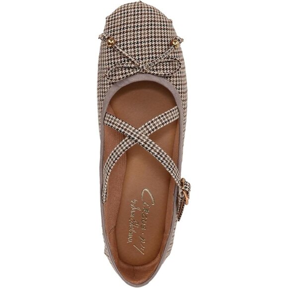 Circus NY by Sam Edelman Women's Black Natural Multi Cross Strap Ballet Flat - Picture 2 of 6